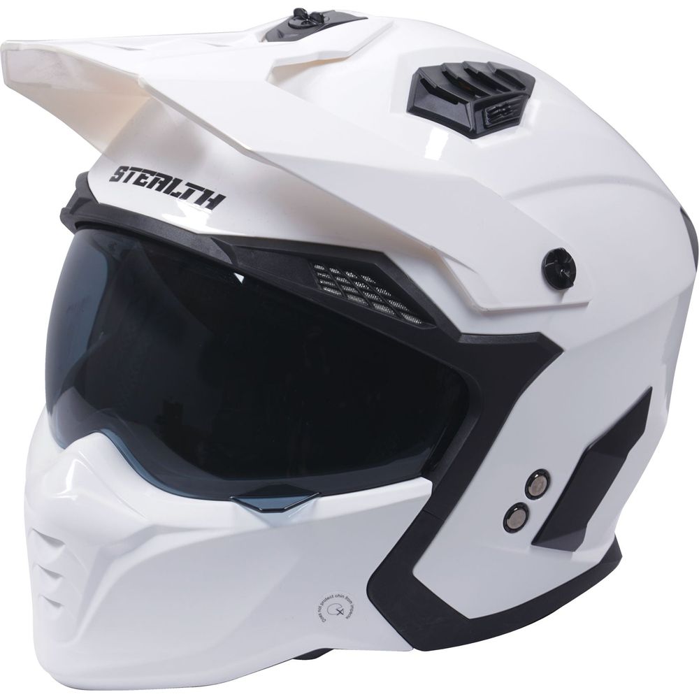 Stealth Fighter Multi Function Convertible Helmet Gloss White