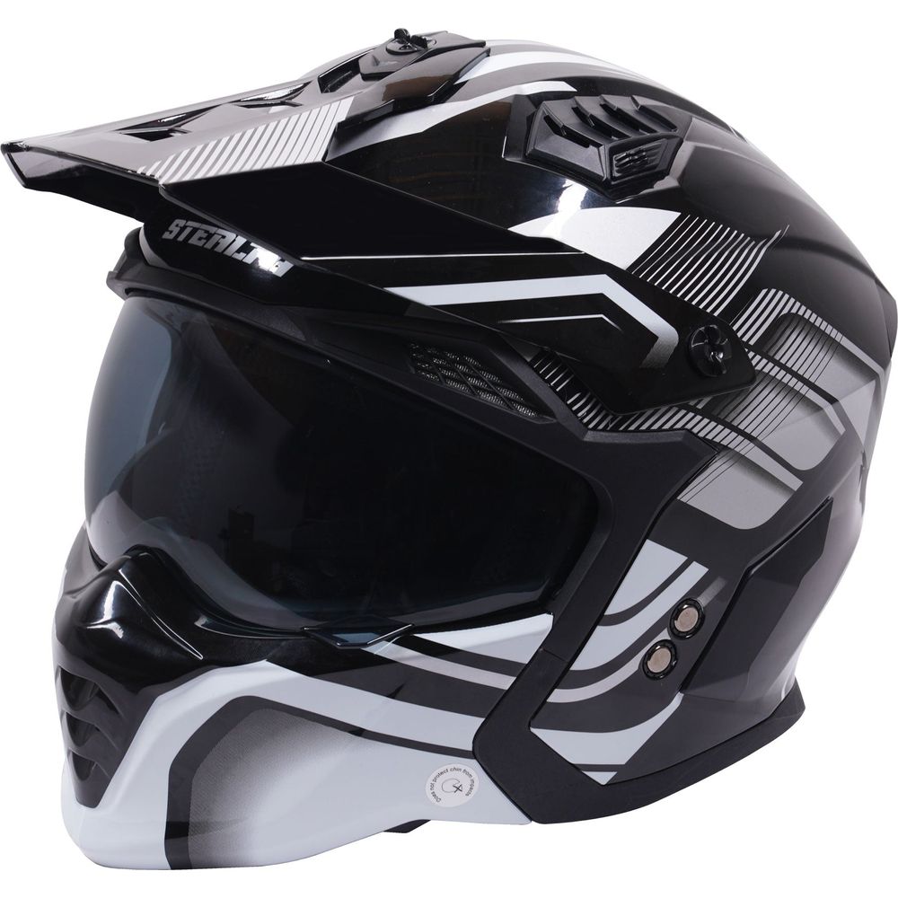 Stealth Fighter HS711 Convertible Helmet Graphic Orbit Black / Gloss Silver