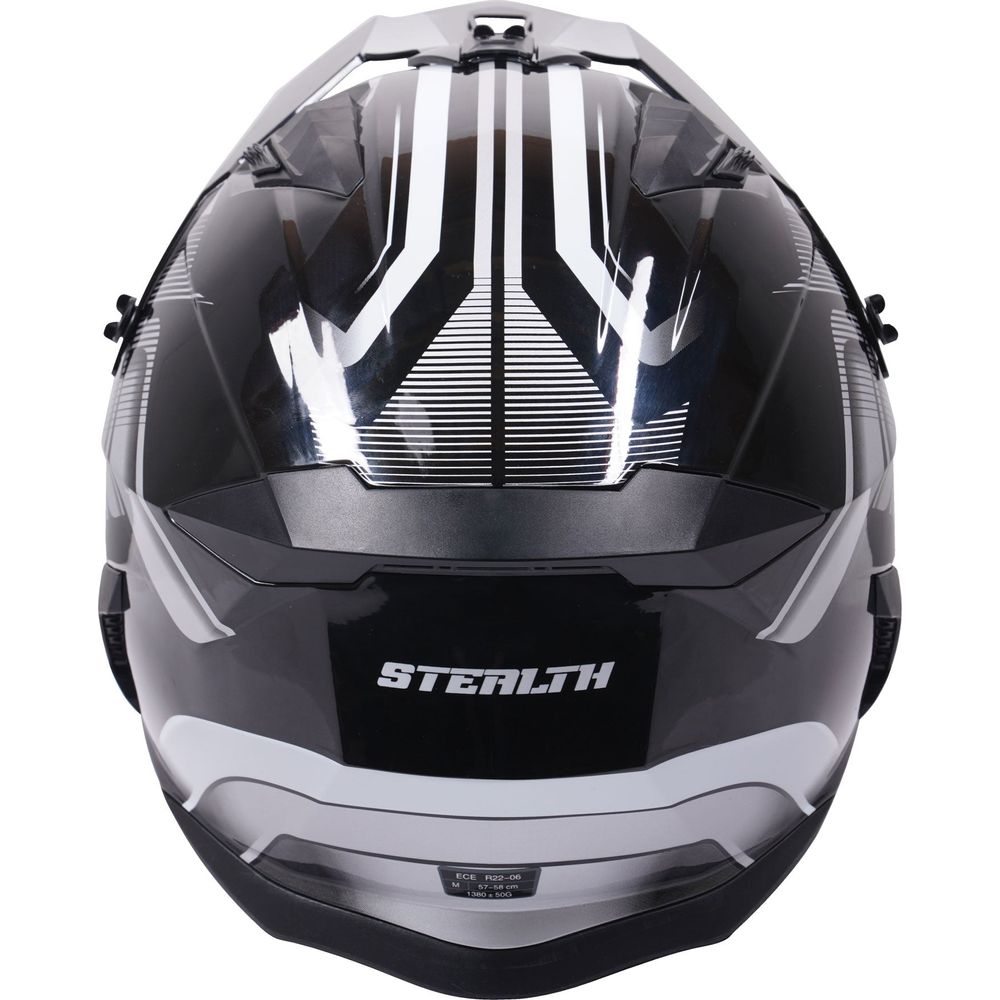 Stealth Fighter HS711 Convertible Helmet Graphic Orbit Black / Gloss Silver - FREE UK Shipping, FREE 365 Day Returns | Moto Central