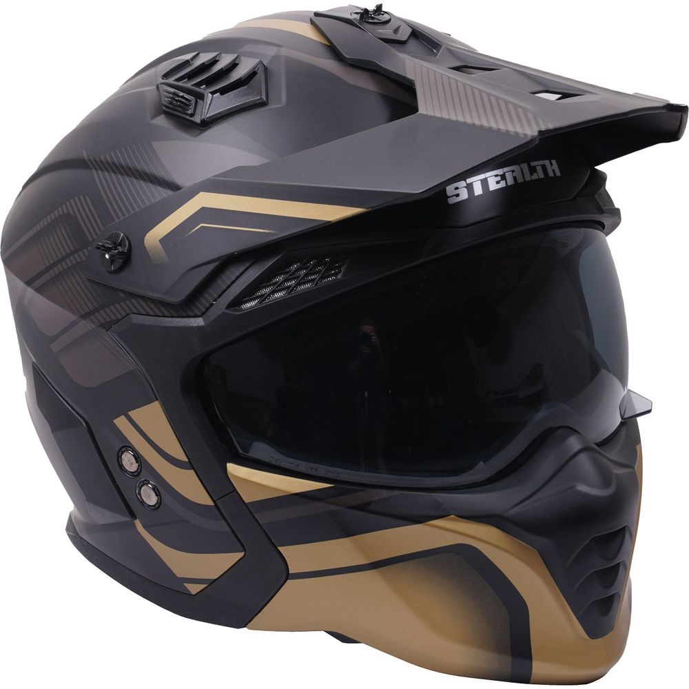 Stealth Fighter Multi Function Convertible Helmet Graphic Orbit Black / Matt Gold