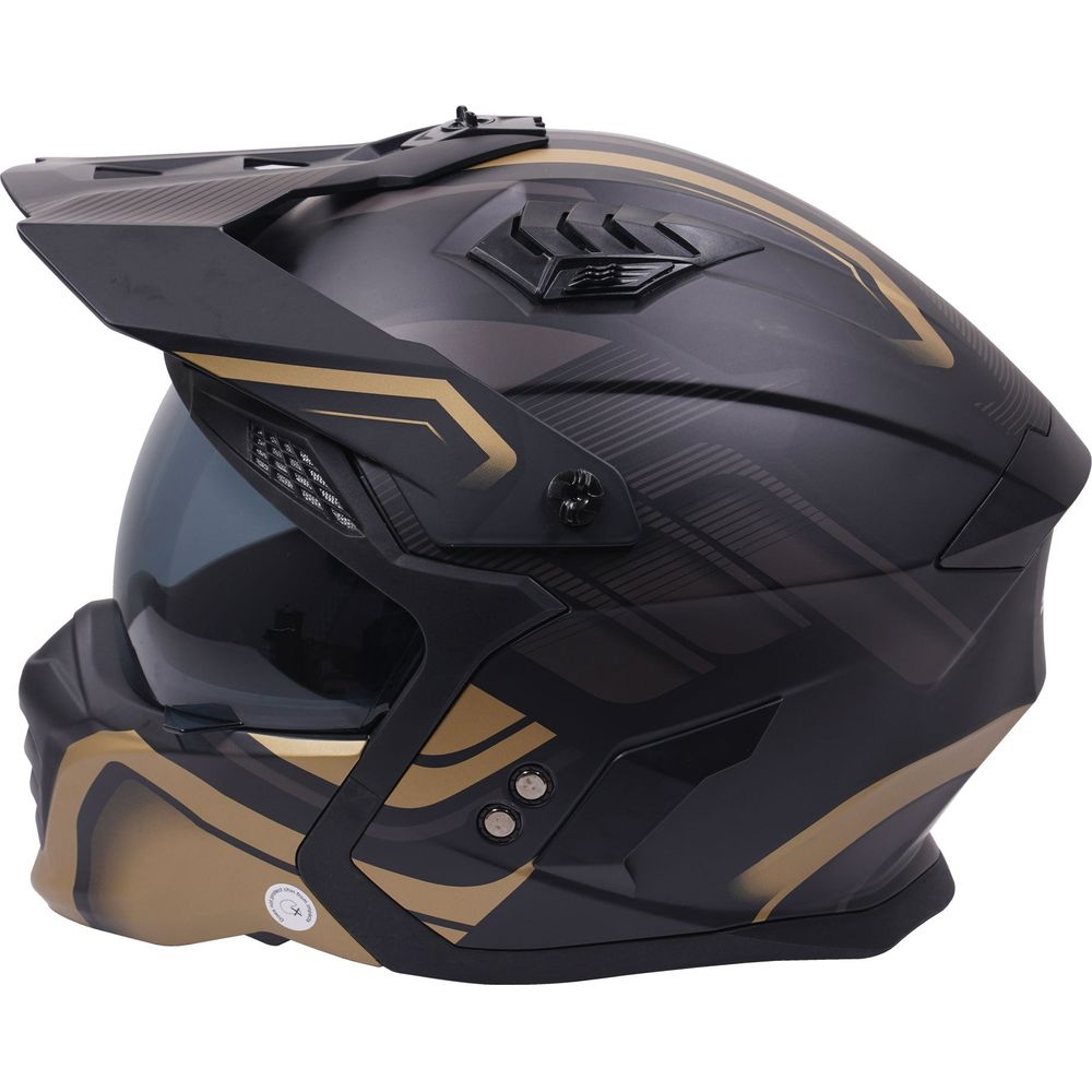 Stealth Fighter Multi Function Convertible Helmet Graphic Orbit Black / Matt Gold