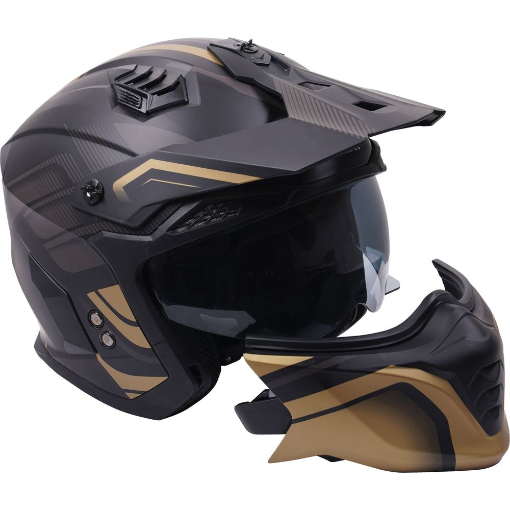 Stealth Fighter Multi Function Convertible Helmet Graphic Orbit Black / Matt Gold