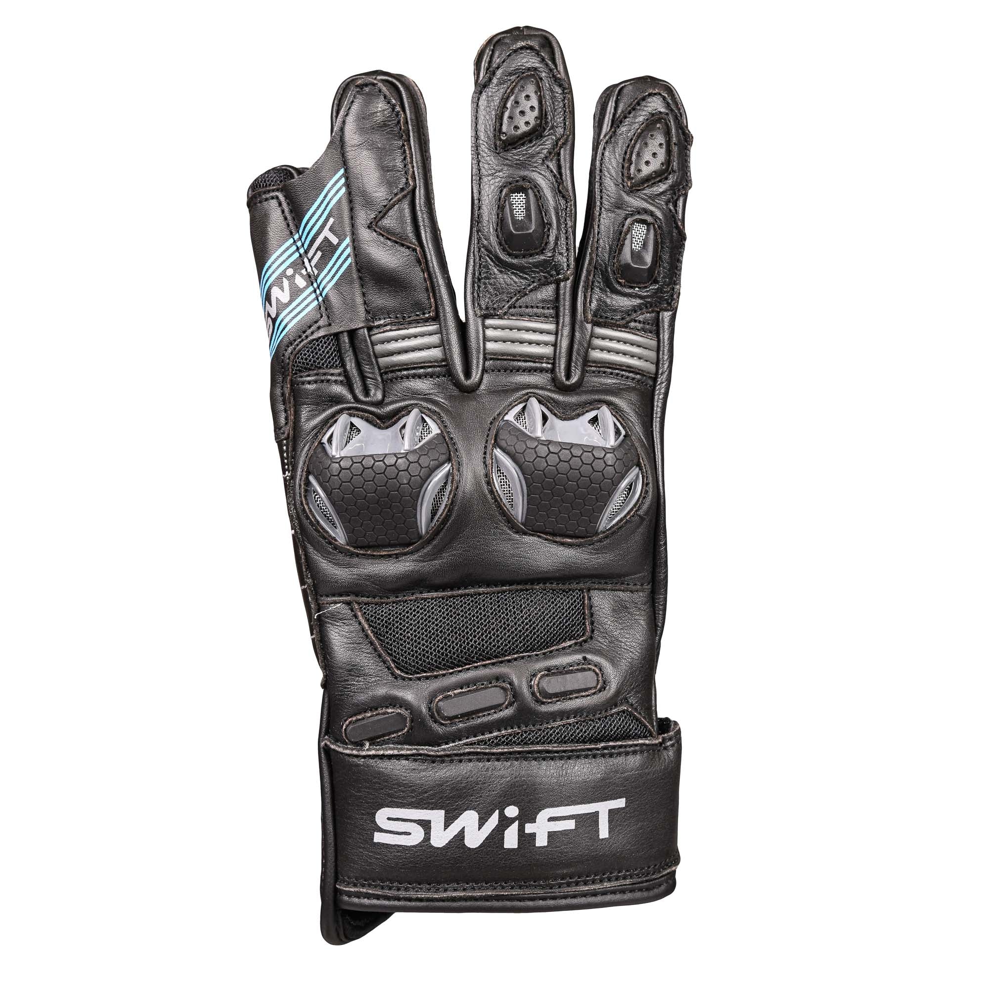 Swift S4 Leather Road Gloves Black  - FREE UK Delivery - Moto Central