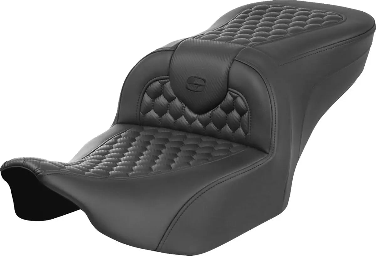 Saddlemen Honeycomb Roadsofa Black Stitching Seat Black - FREE UK Shipping, FREE 365 Day Returns | Moto Central