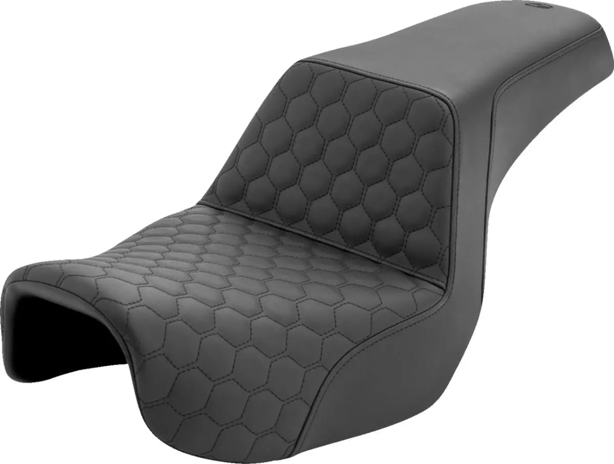 Saddlemen Honeycomb Step-Up Driver Seat Black - FREE UK Shipping, FREE 365 Day Returns | Moto Central