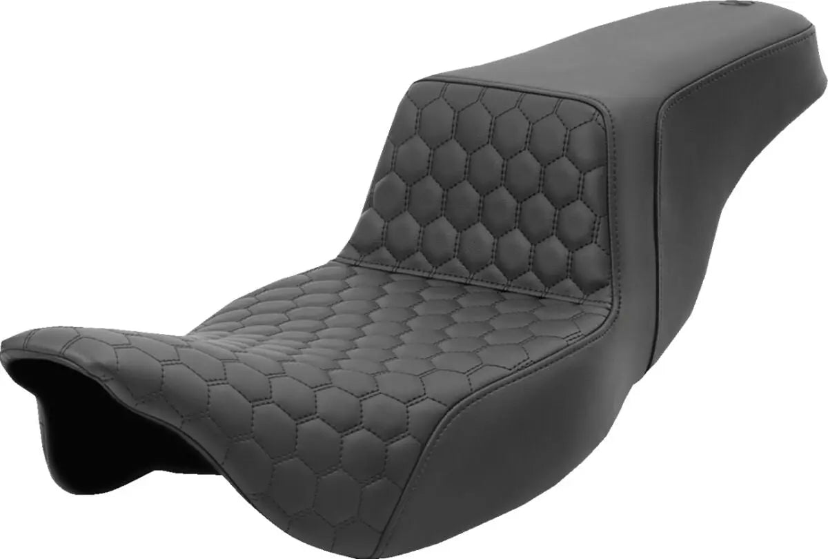 Saddlemen Honeycomb Step-Up Exteded Reach Seat Black - FREE UK Shipping, FREE 365 Day Returns | Moto Central