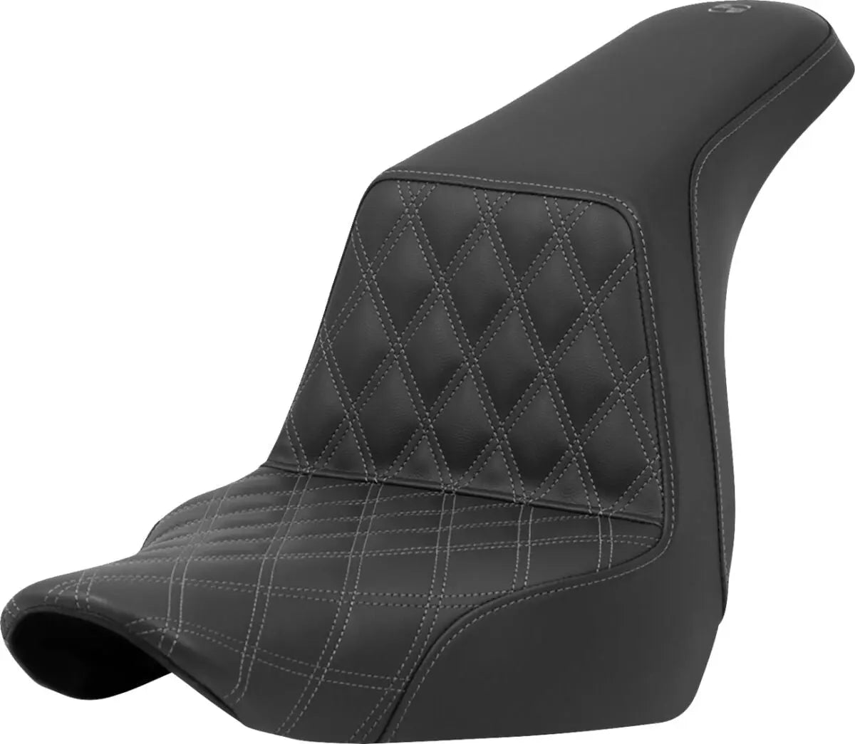 Saddlemen Lattice Stitch Step-Up Grey Stitching Seat Black / Grey - FREE UK Shipping, FREE 365 Day Returns | Moto Central