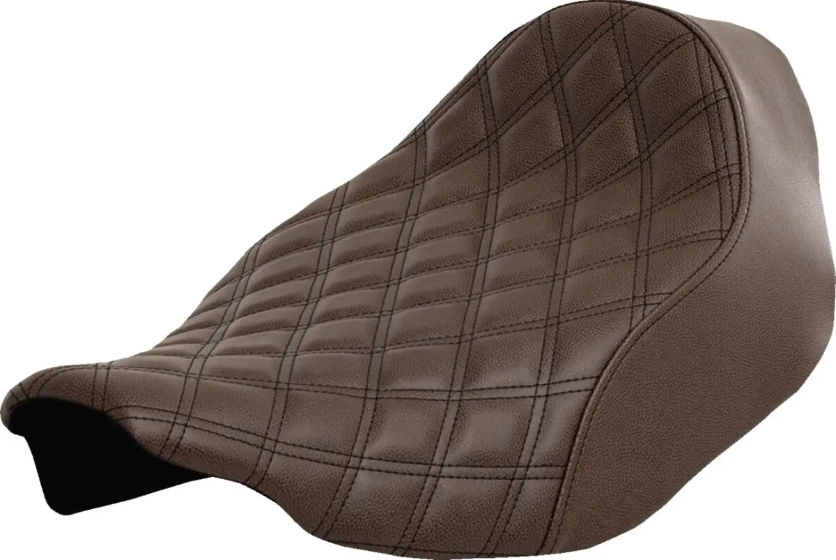 Saddlemen Renegade Black Stitching / Lattice Stitched Solo Seat Brown - FREE UK Shipping, FREE 365 Day Returns | Moto Central