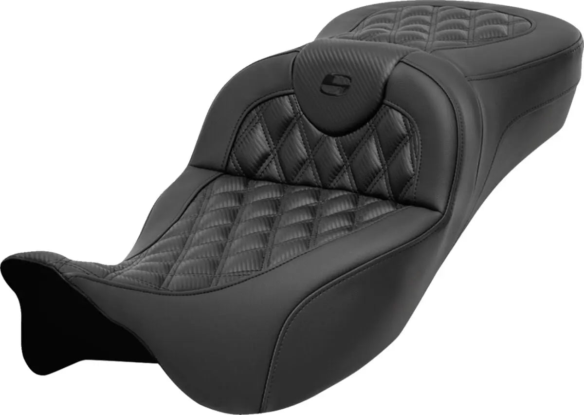 Saddlemen Roadsofa Black Stitching / Lattice Stitched Extended Reach Seat Black - FREE UK Shipping, FREE 365 Day Returns | Moto Central