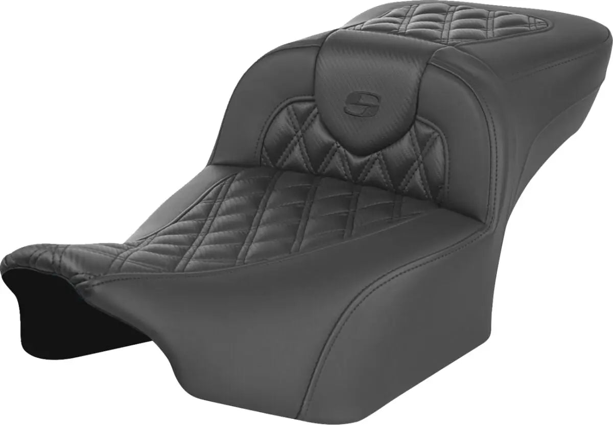 Saddlemen Roadsofa Extended Reach Black Stitching / Lattice Stitched Seat Black - FREE UK Shipping, FREE 365 Day Returns | Moto Central