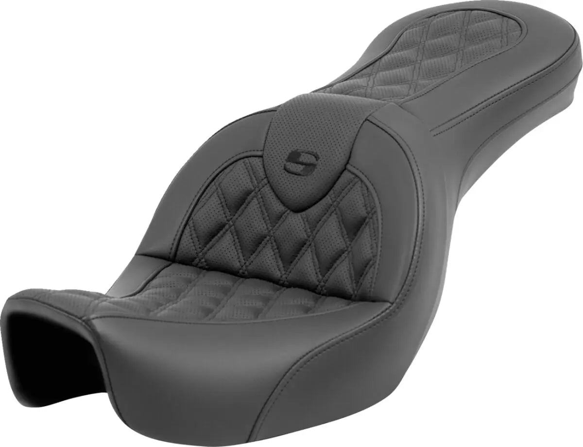 Saddlemen Roadsofa Lattice Stitch Seat Black - FREE UK Shipping, FREE 365 Day Returns | Moto Central