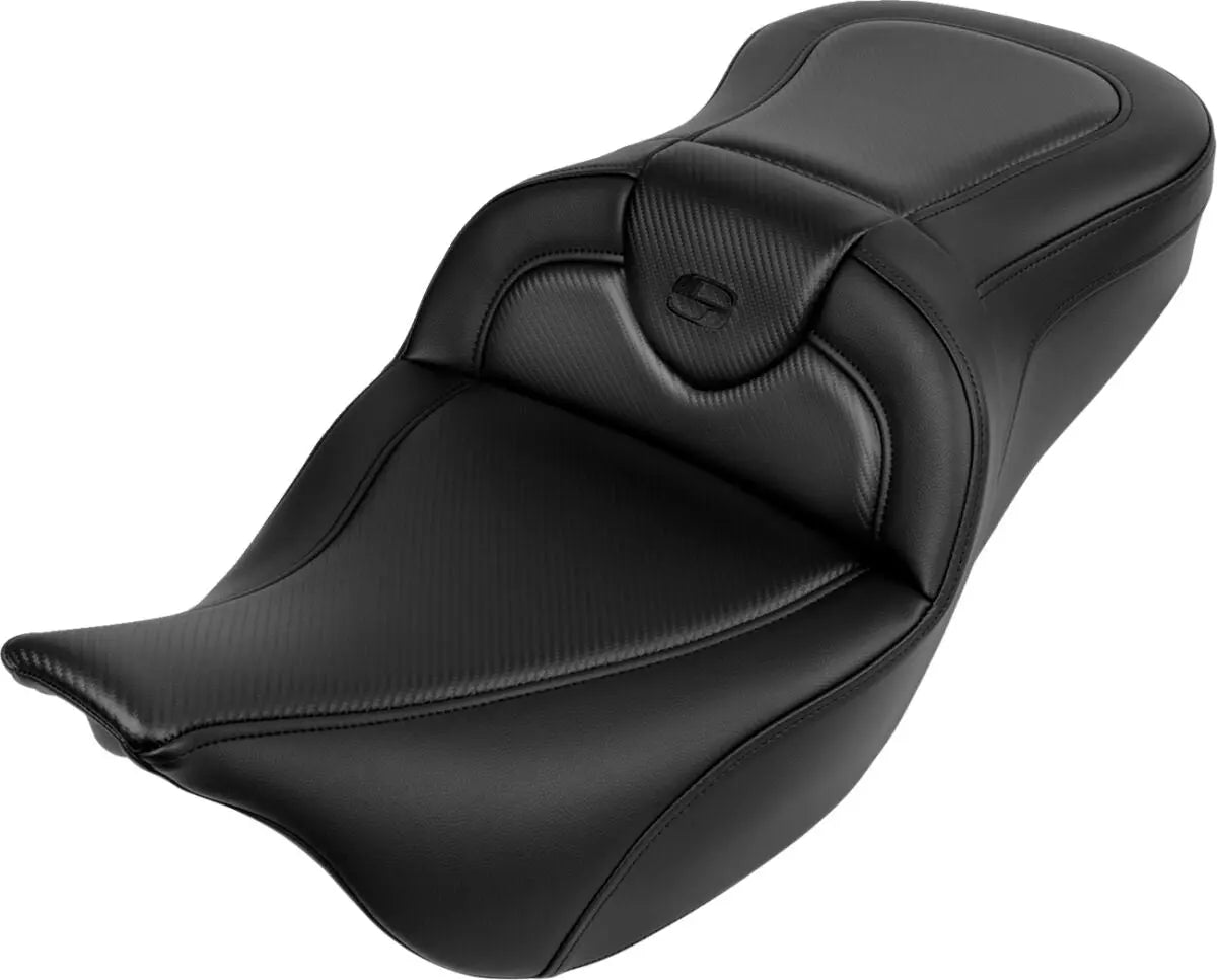 Saddlemen Roadsofa Standard Reach Black Stitching Carbon Fiber Seat Black - FREE UK Shipping, FREE 365 Day Returns | Moto Central