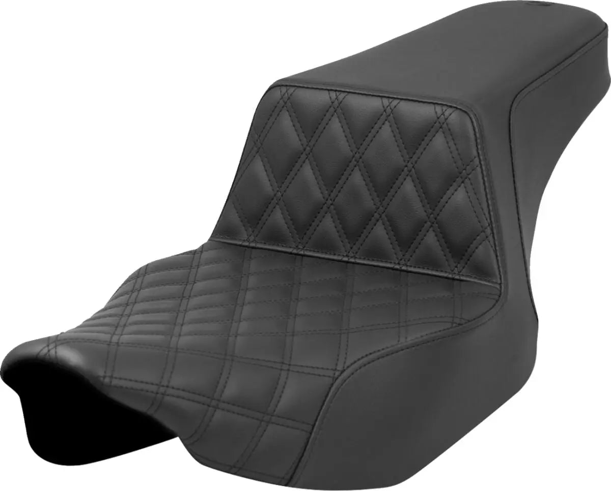 Saddlemen Step-Up Front Lattice Stitch Seat Black - FREE UK Shipping, FREE 365 Day Returns | Moto Central