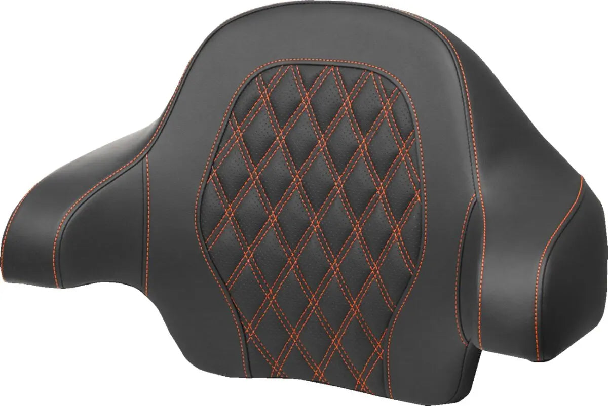 Saddlemen Tour Pak Lattice Stitch Backrest Pad Black / Orange - FREE UK Shipping, FREE 365 Day Returns | Moto Central