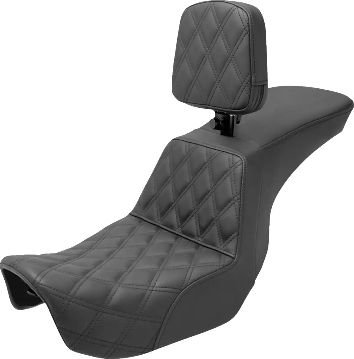 Saddlemen Tour Step-Up Front Lattice Stitched Seat Black - FREE UK Shipping, FREE 365 Day Returns | Moto Central