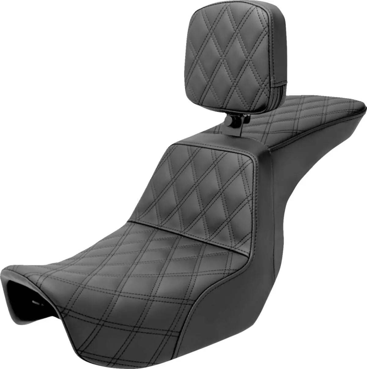 Saddlemen Tour Step-Up Lattice Stitched Seat Black - FREE UK Shipping, FREE 365 Day Returns | Moto Central