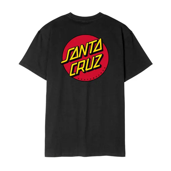 Santa Cruz Dot Chest T-Shirt Black  - FREE UK Shipping, FREE 365 Day Returns | Moto Central