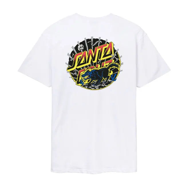 Santa Cruz Kendall Wolf Dot T-Shirt White  - FREE UK Shipping, FREE 365 Day Returns | Moto Central