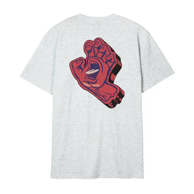 Santa Cruz Screaming Foam Hand T-Shirt Athletic Heather  - FREE UK Shipping, FREE 365 Day Returns | Moto Central