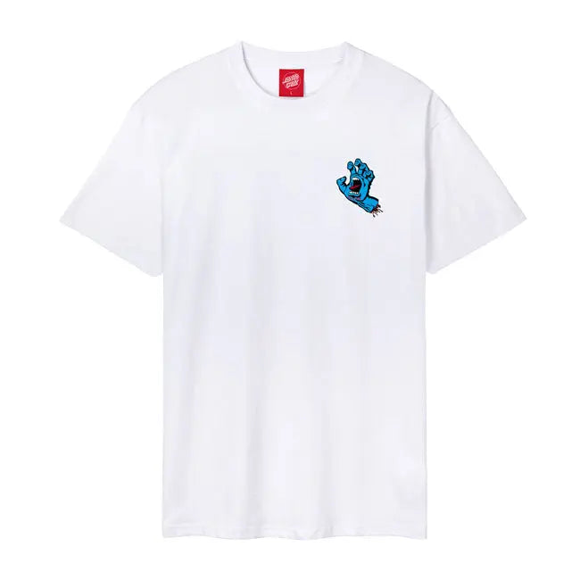 Santa Cruz Screaming Hand Chest T-Shirt White  - FREE UK Shipping, FREE 365 Day Returns | Moto Central