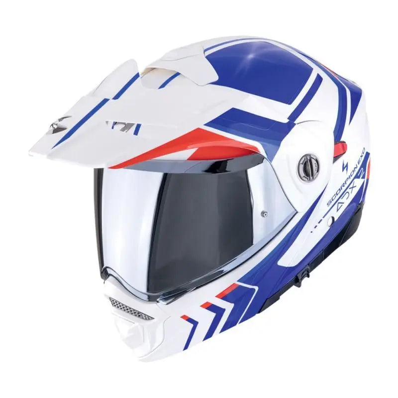 Scorpion ADX-2 Lewis White / Blue / Red  - FREE UK Shipping, FREE 365 Day Returns | Moto Central