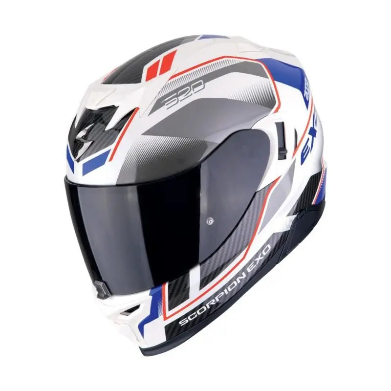 Scorpion EXO 520 Evo Air White / Blue  - FREE UK Shipping, FREE 365 Day Returns | Moto Central