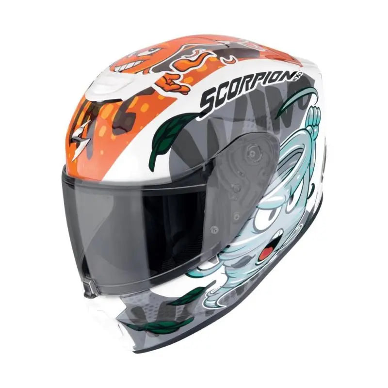 Scorpion EXO-JNR Air Kids The 4 Elements Orange / White / Blue  - FREE UK Shipping, FREE 365 Day Returns | Moto Central