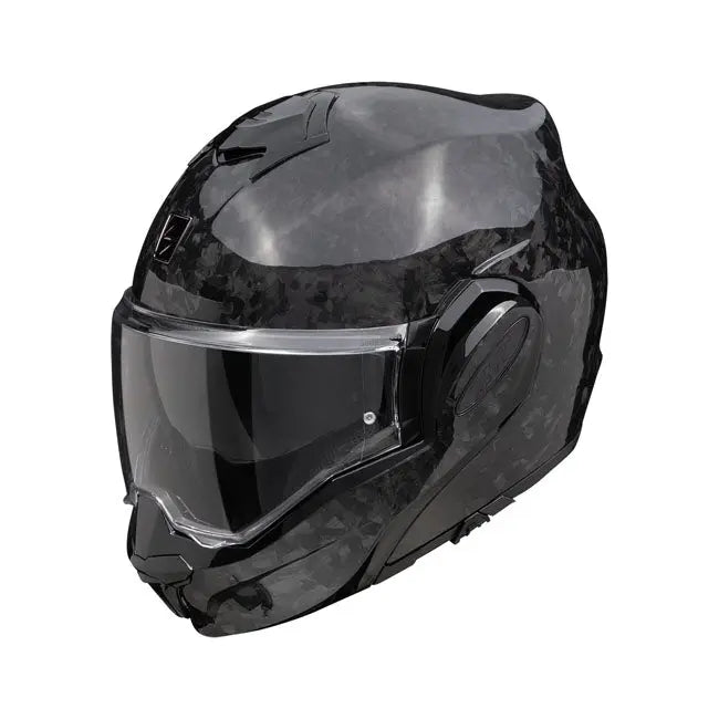 Scorpion Exo-Tech Evo Flip-Up Helmet Carbon Black  - FREE UK Shipping, FREE 365 Day Returns | Moto Central