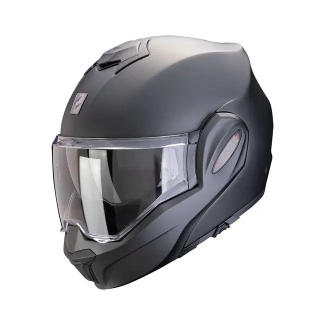 Scorpion Exo-Tech Evo Pro Flip-Up Helmet Matt Pearl Black  - FREE UK Shipping, FREE 365 Day Returns | Moto Central