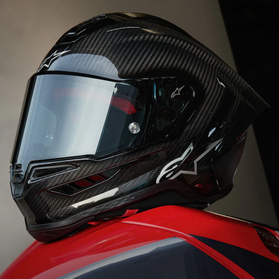 Alpinestars Supertech R10 Solid ECE 06 / FIM Full Face Helmet Matt & Gloss Black / Carbon