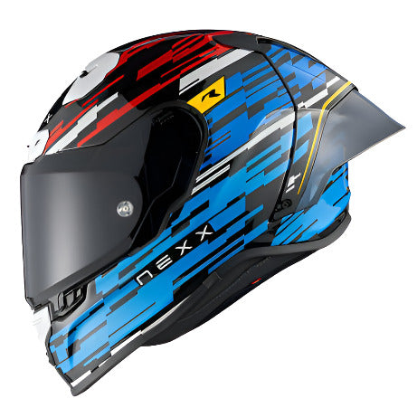 Nexx X.R3R Glitch Racer Full Face Helmet Blue / Red