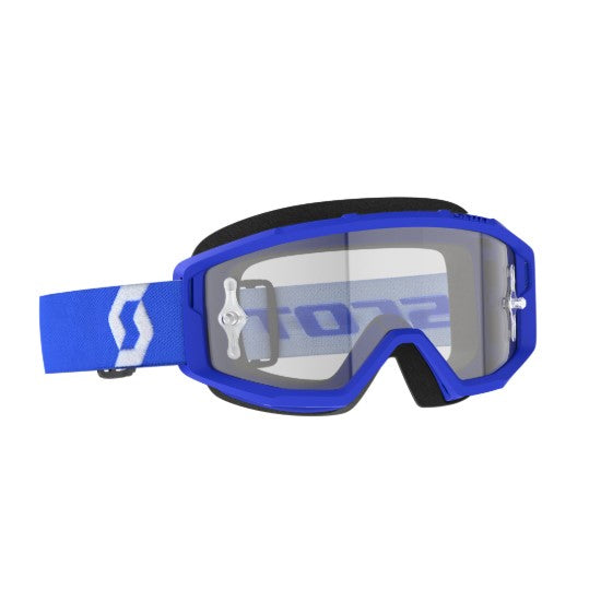 Scott Primal Clear Goggles Blue / White / Clear Works  - FREE UK Shipping, FREE 365 Day Returns | Moto Central