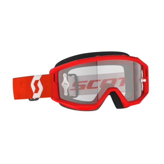 Scott Primal Clear Goggles Red / White / Clear Works  - FREE UK Shipping, FREE 365 Day Returns | Moto Central