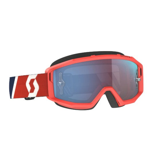 Scott Primal Goggles Red / Blue / Blue / Chrome Works  - FREE UK Shipping, FREE 365 Day Returns | Moto Central