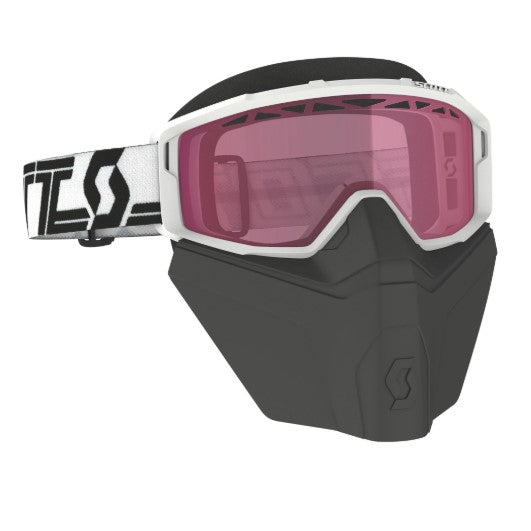 Scott Primal Safari Facemask Goggles White / Black / Rose  - FREE UK Shipping, FREE 365 Day Returns | Moto Central