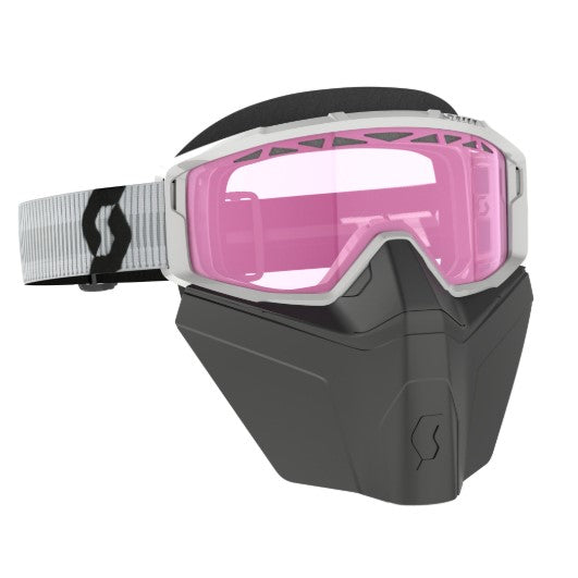 Scott Primal Safari Facemask Goggles White / Rose  - FREE UK Shipping, FREE 365 Day Returns | Moto Central