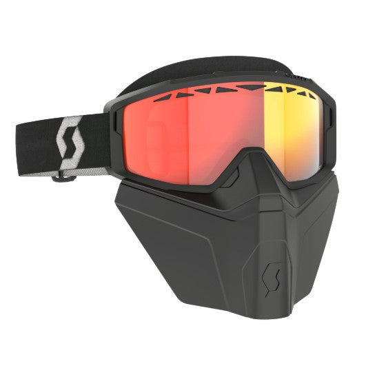 Scott Primal Safari Facemask LS Goggles Black / White / Amp LS Red / Chrome S2-3  - FREE UK Shipping, FREE 365 Day Returns | Moto Central