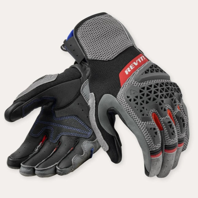 Revit Sand 5 Ladies Leather Gloves Grey / Red