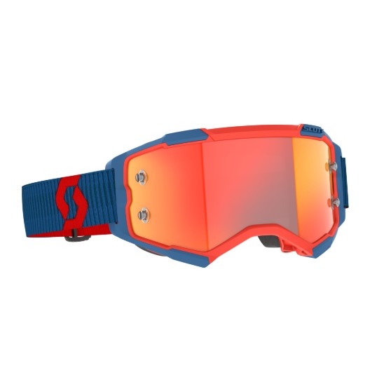 Scott Fury Goggles Dark Blue / Neon Red / Orange / Chrome Works  - FREE UK Shipping, FREE 365 Day Returns | Moto Central