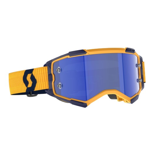 Scott Fury Goggles Dark Yellow / Dark Blue / Blue / Chrome Works  - FREE UK Shipping, FREE 365 Day Returns | Moto Central