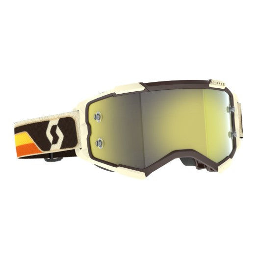 Scott Fury Goggles Deep Brown / Beige / Yellow / Chrome Works  - FREE UK Shipping, FREE 365 Day Returns | Moto Central