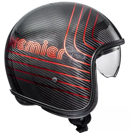 Premier Vintage Carbon EX Open Face Helmet Red