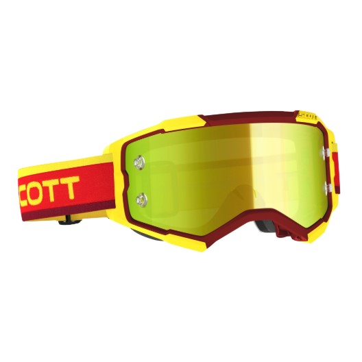 Scott Fury Goggles Red / Yellow / Yellow / Chrome Works  - FREE UK Shipping, FREE 365 Day Returns | Moto Central