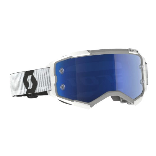 Scott Fury Goggles White / Blue / Chrome Works  - FREE UK Shipping, FREE 365 Day Returns | Moto Central