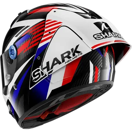 Shark Aeron-GP FIM Full Face Helmet Firstlap Carbon / Blue / Red / White - FREE UK Shipping, FREE 365 Day Returns | Moto Central