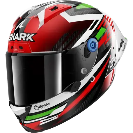 Shark Aeron-GP FIM Full Face Helmet Firstlap Carbon / Red / Green / White - FREE UK Shipping, FREE 365 Day Returns | Moto Central