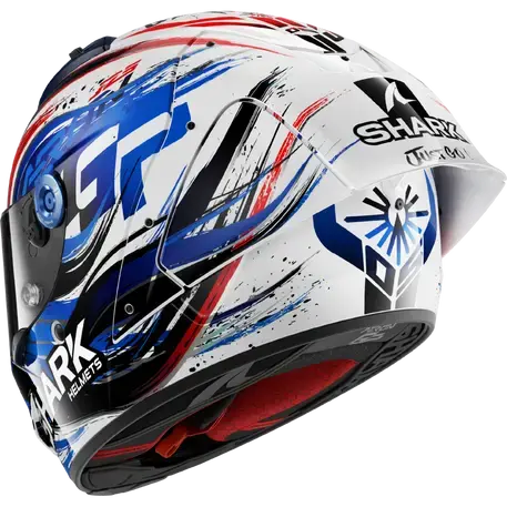 Shark Aeron-GP FIM Full Face Helmet Racing Zarco White / Black / Blue - FREE UK Shipping, FREE 365 Day Returns | Moto Central