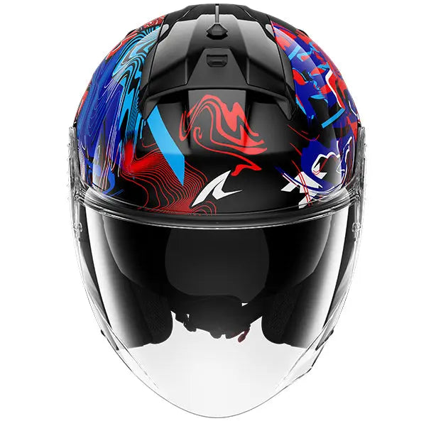 Shark Skwal Jet Pranz Black / Blue / Red - FREE UK Shipping, FREE 365 Day Returns | Moto Central