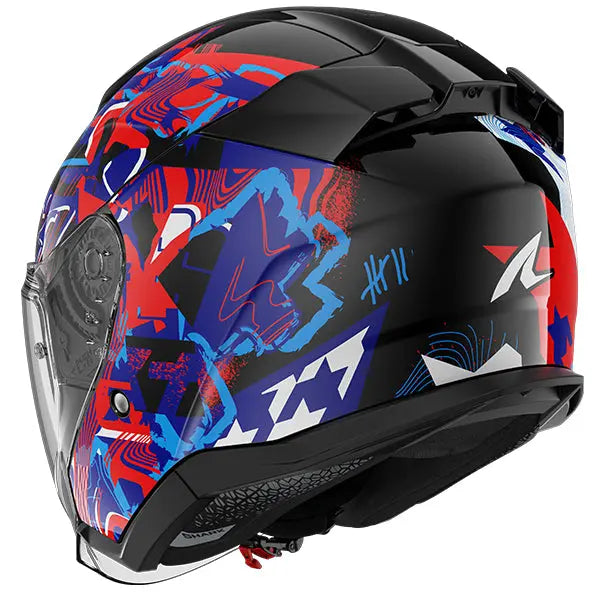 Shark Skwal Jet Pranz Black / Blue / Red - FREE UK Shipping, FREE 365 Day Returns | Moto Central