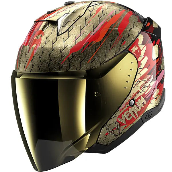 Shark Skwal i3 Jet Venum Black / Red / Gold - FREE UK Shipping, FREE 365 Day Returns | Moto Central